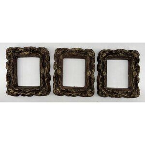 Vintage Plaster Brown and‎ Gold Frames 7x6" Lot of 3